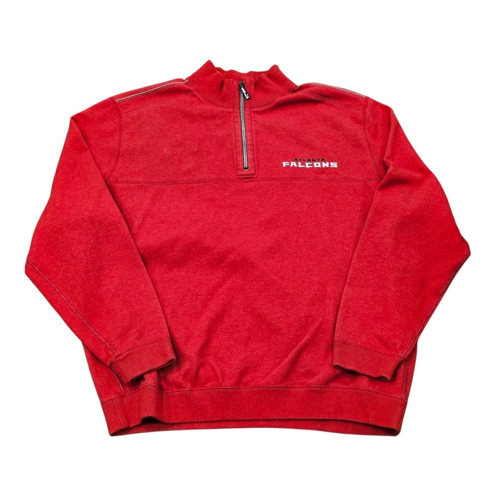 Men's Atlanta Falcons Tommy Bahama 1/4 Zip Pullover Sweatshirt NFL Red Sz 2XL